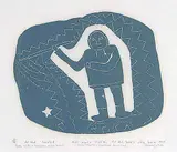Josie Papialuk, Man with a Harpoon in His Hand #13/40, 1977, relief print on paper