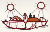 Blake Debassige, Man Floating #62/95, 1976, colour silkscreen on paper