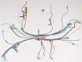 Alex Janvier, Thunderbird Home #11/49, 1975, colour silkscreen on paper