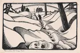 Lucille Oille, Untitled - Long Road Home (We See Signs of Spring), 1947, wood block on paper