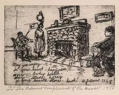 William J. Wood, May You Enjoy, in Your Heart - Happiness ..., 1938, etching on paper