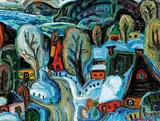 Pierre Bedard, L'hiver bleu - Blue Winter, oil on canvas