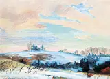 March Skies by Orestes de Grandmaison, oil on canvas board, sold Nov 2008