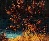 Fall Ghost Lake by Roland Gissing, oil on canvas, sold Nov 2008