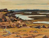 A. Y. Jackson, East of the Coppermine, oil on wood panel