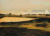 Untitled - Autumn Harvest by Robert F.M. McInnis, 1985, oil on hard board, sold Nov 2008