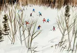 Untitled - The Skating Rink by Janet Mitchell, watercolour on paper, sold Nov 2008