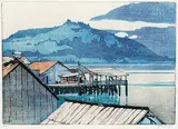 The Waterfront, Alert Bay, British Columbia #211 by Walter J. Phillips, 1928, colour wood block on paper, sold Nov 2008