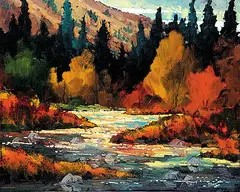 Fall Waters by Neil Patterson, oil on canvas, sold Nov 2008