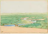 Assiniboine River from Big Springs [Manitoba Landscape] by Walter J. Phillips, 1929, colour wood block on paper, sold Nov 2008