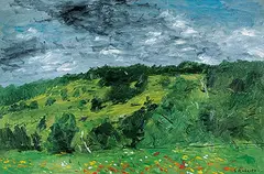 William Goodridge Roberts, Untitled - Brooding Landscape, 1957, oil on hard board