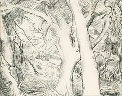 Jack Shadbolt, Craigdarroch, Victoria, BC, 1939, pencil on paper