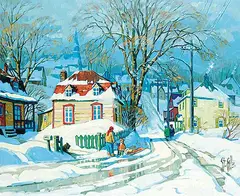 . St. Gilles, Village, les eboulements, oil on canvas