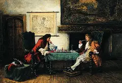 Mate in Two by Frank Moss Bennett, 1926, oil on canvas, sold Nov 2008