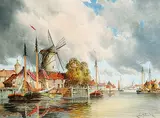 Hermanus Koekkoek the Younger, Middelburgh, watercolour on paper