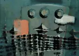 Helmut Linsser, Untitled - Urban Landscape, 1968, oil on paper