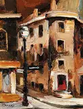 Andre Besse, Rue St. Jean Baptiste, Montreal, 1970, oil on canvas