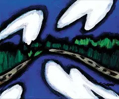 Sara Genn, Route for Dreamers, Mackenzie River, N.W.T., acrylic on canvas
