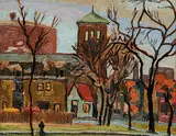 Robert Frederick Hagan, St. Paul's from the North, 1939, oil on wood board