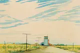 Robert Newton Hurley, Untitled - Prairie Town with Green Fields