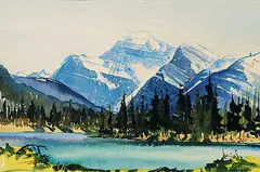 Phyllis Webb Jeffery, Mt. Edith Cavell, Jasper National Park, 1974, watercolour on paper