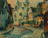 Marie Agnes Lefort, L'Eglise au Carillon, Gloucester [Portuguese], oil on canvas board