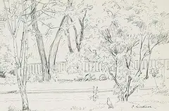 Ernest Friedrich Lindner, Saskatoon Street, 1969, ink on paper