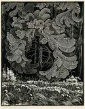 Ernest Friedrich Lindner, Forest Symphony, wood block on paper