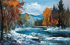 Geza Marich, Untitled - First Snowfall, oil on canvas