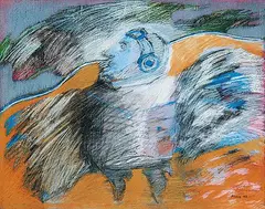 Madeleine Morin, L'aviateur, 1977, pastel on paper