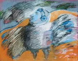 Madeleine Morin, L'aviateur, 1977, pastel on paper