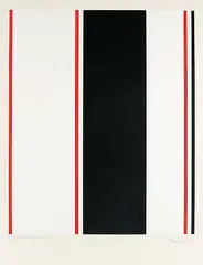 Guido Molinari, Parallele rouge et noire #63/100, 1967, colour silkscreen on paper