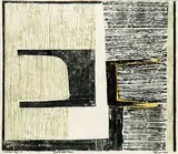 Marion Florence Nicoll, Waiting #2/14, 1965, colour cardboard block print on paper