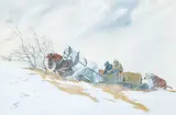 Armand J. Paquette, Steep Climb, gouache on paper