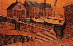 The Yarmouth Bar by Stephen L. Outhouse, wood carving, sold Nov 2008