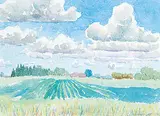 Catherine Perehudoff, Spring Fields, June 1983, 1983, watercolour on paper