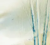 Marjorie Pigott, Untitled - White Birches, watercolour on paper