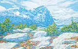 Herbert Otto Sellin, Near Lake O'Hara, Yoho Nat. Park, 1993, acrylic on wood board