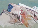 Untitled - Mount Rundle westside by Ina D.D. Uhthoff, mixed media on paper, sold Nov 2008