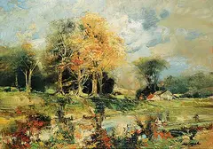 Job de Vogel, Untitled - A Summer Landscape, oil on canvas