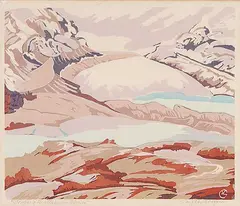Ellen Kirk Grayson, Tongue of the Athabasca Glacier, colour silkscreen on paper