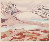 Ellen Kirk Grayson, Tongue of the Athabasca Glacier, colour silkscreen on paper