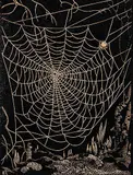 Ernest Friedrich Lindner, Untitled - Spider Web, wood block on paper