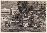 Harry Sternberg, The Vanishing Giant, etching on paper