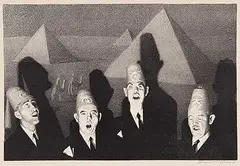 Grant Wood, Shrine Quartet, lithograph on paper