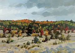 Bruno Bobak, Renous, oil on canvas board