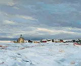 Gabriel Joseph Gely, Untitled - Sishmaref, Alaska, 1972, oil on canvas board