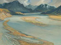 Henry George Glyde, The Athabasca - Canadian Rockies, oil on canvas
