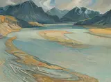 Henry George Glyde, The Athabasca - Canadian Rockies, oil on canvas