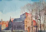 Zhong-Yang Huang, Bishop's Residence, Diocese of Qu'Appelle, watercolour on paper